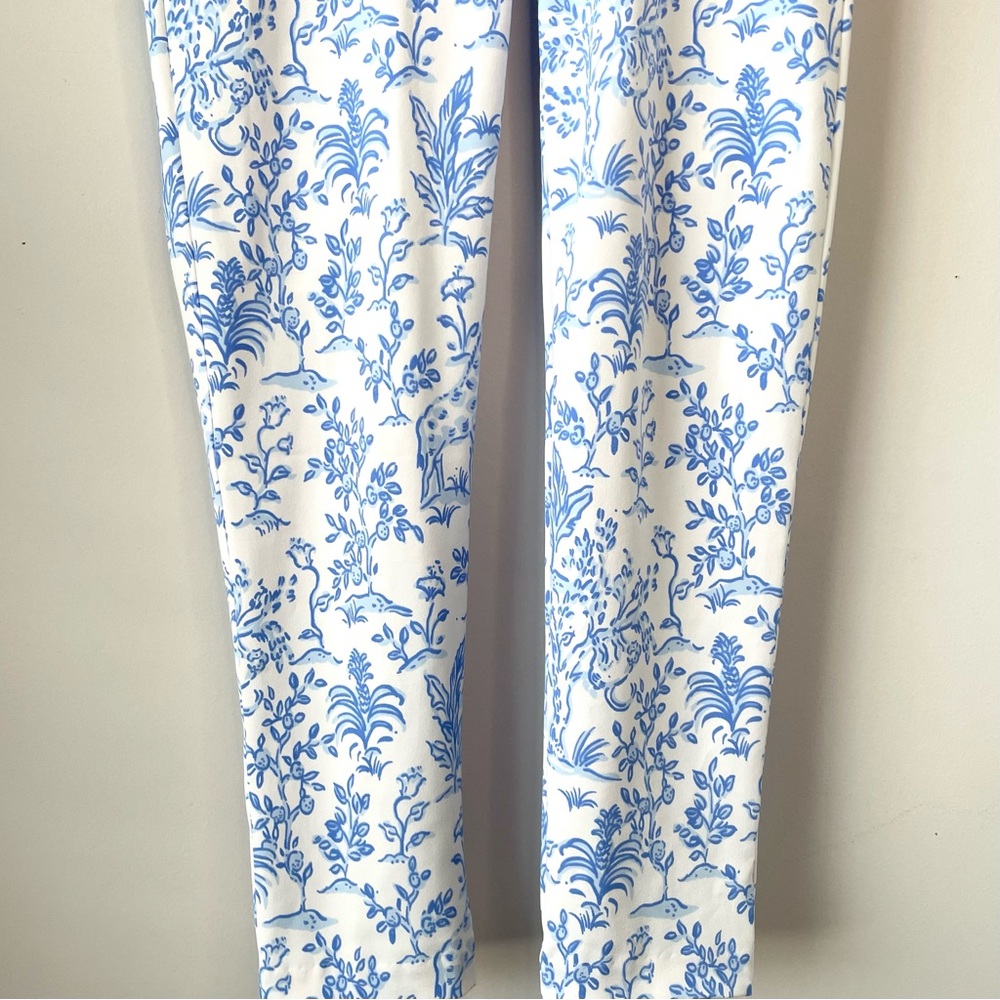 Lilly Pulitzer Luxletic Corso Pants Resort White Tall Tales Golf Athleisure Sz 4 - Picture 5 of 16
